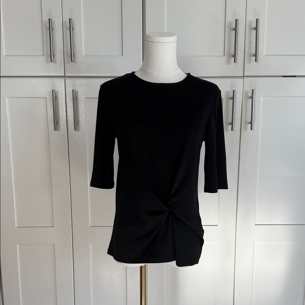 Topshop Elegant Black Twist Short Sleeve Tee